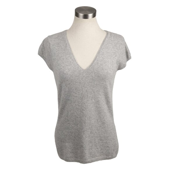 Express Design Studio 100% Cashmere V-Neck Short Sleeve Sweater Vest size Large - Picture 1 of 7